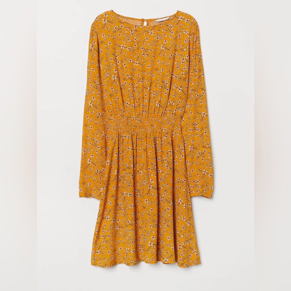 H&M Floral Yellow Dress size 12